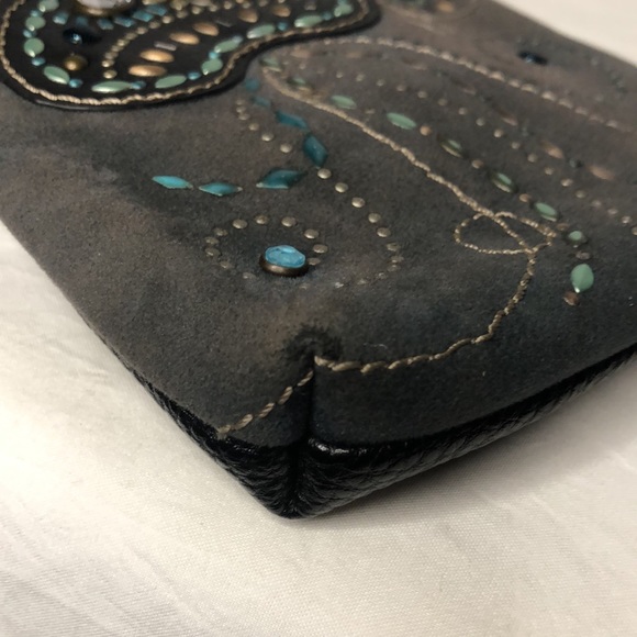 CHALA bedazzled brown and blue jellyfish small crossbody bag. - Picture 10 of 12